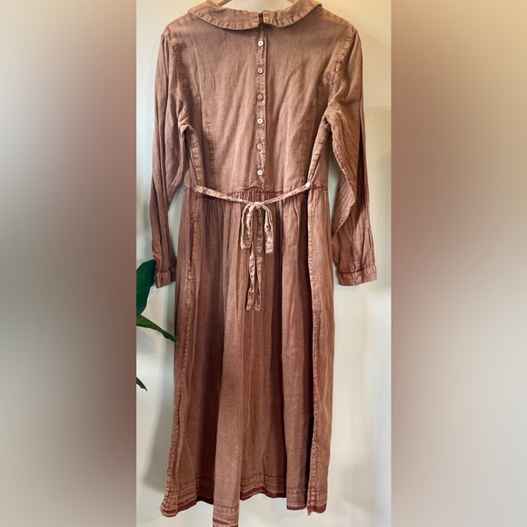 NEW April Cornell Surrey Dress Chestnut Midi Boho – Intentional Distressed Dye - Picture 4 of 4